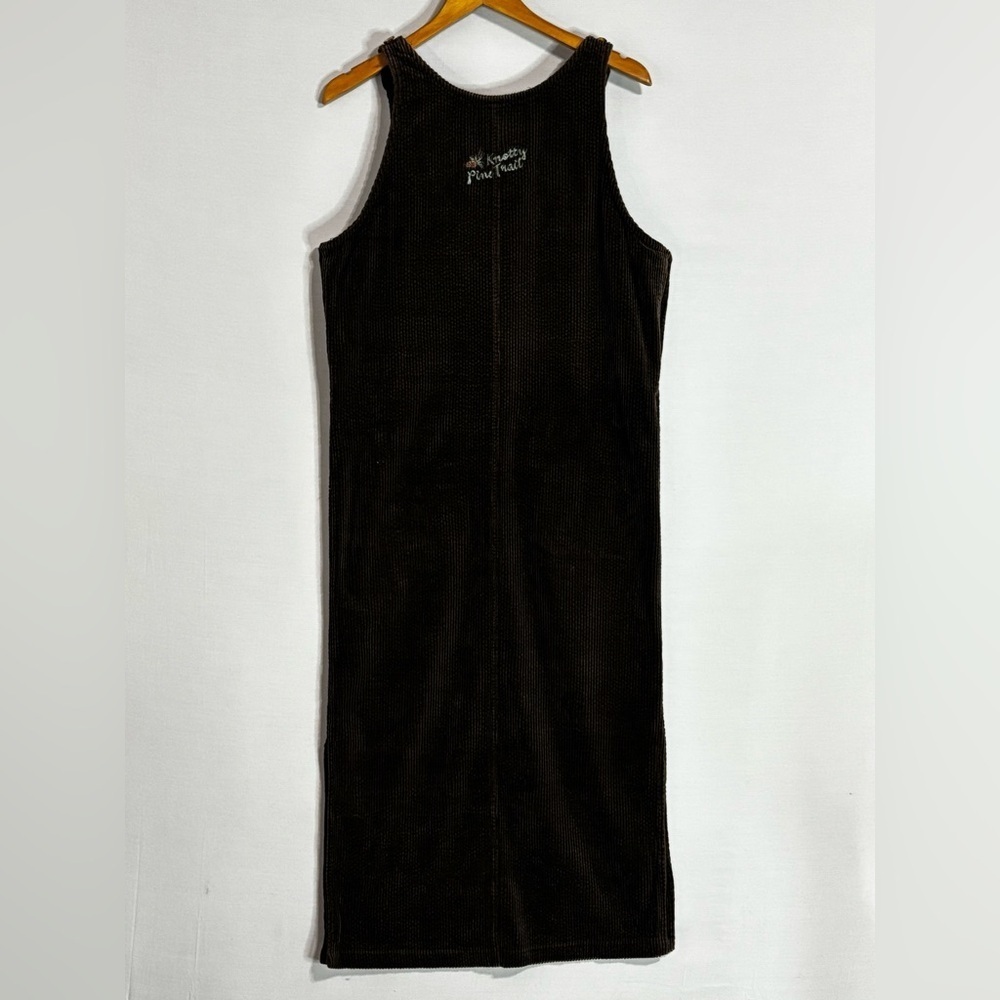 VTG Disney Store Pooh Knotty Pine Trail Brown Corduroy Jumper Dress S - Picture 3 of 9